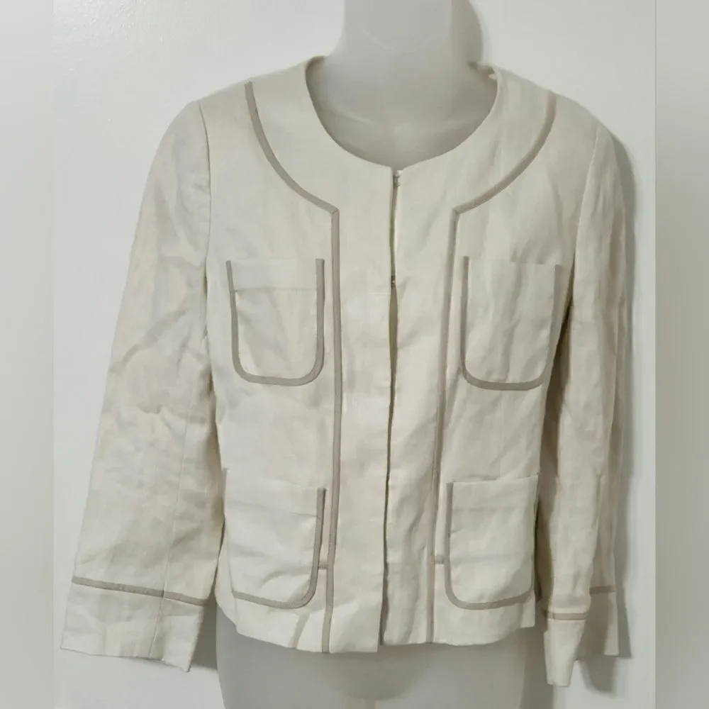 Jcrew linen jacket size size 2
